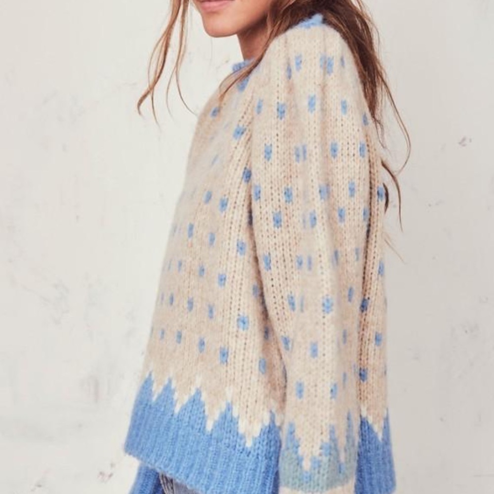 LoveShackFancy Alpaca blend Fair Isle Rosie sweater NWT - Picture 5 of 12